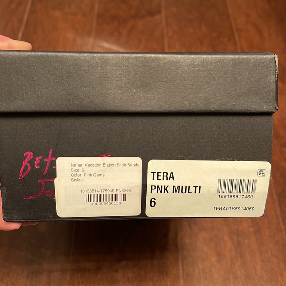 Betsey Johnson Vacation Elation Slides in Pink Gems - Picture 6 of 6